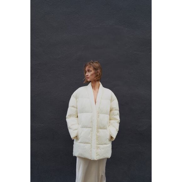Zara Oversized Button Down Puffer Coat - Picture 1 of 12